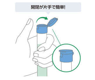 蓋は片手で開け閉めできるワンタッチタイプ